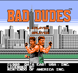 Bad Dudes (USA) Title Screen